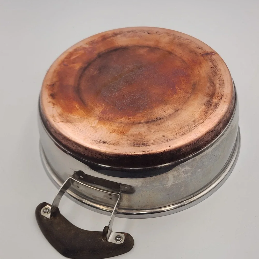 Vintage Presto Pride Stainless Steel Saucepan Copper Bottom A-9 9 Inch